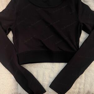 Lululemon Wunder Train Cropped Long Sleeve *Special Edition Top Black